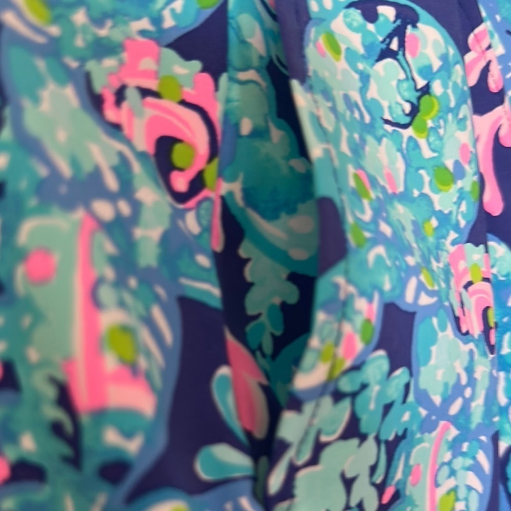 Lilly Pulitzer Blue and Pink V-Neck Swim Cover-Up - Picture 8 of 10